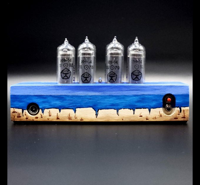 Authentic Handpainted Patriotic Ukrainian Collection Nixie Tube Clock Russian Warship Go F**K Yourself