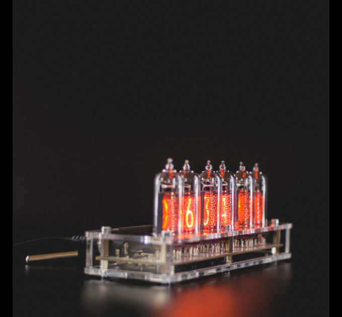 Nixie Tube Clock 6X IN-14 Vintage Clock with Replaceable Nixie Tubes Anniversary Birthday Fathers Day Gift Idea