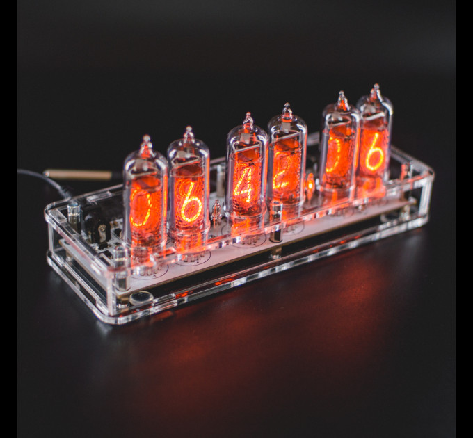 Nixie Tube Clock 6X IN-14 Vintage Clock with Replaceable Nixie Tubes Anniversary Birthday Fathers Day Gift Idea