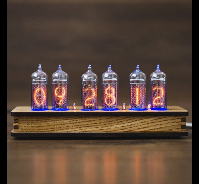 Authentic Nixie Tube Clock 6X IN-14 Vintage Nixie Star Clock with Replaceable Nixie Tubes Birthday Fathers Day Gift Idea