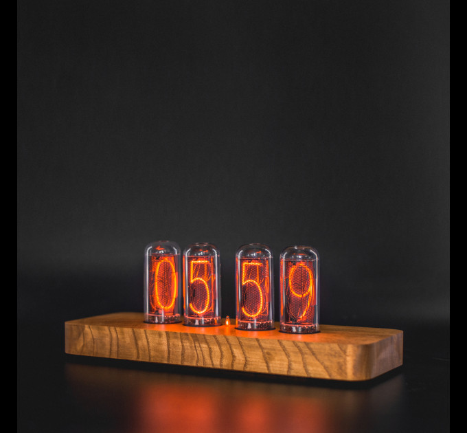 Authentic Nixie Tube Clock with Replaceable IN-18 Nixie Tubes | Motion Sensor Feature | Solid Wood Case | Visual Effects