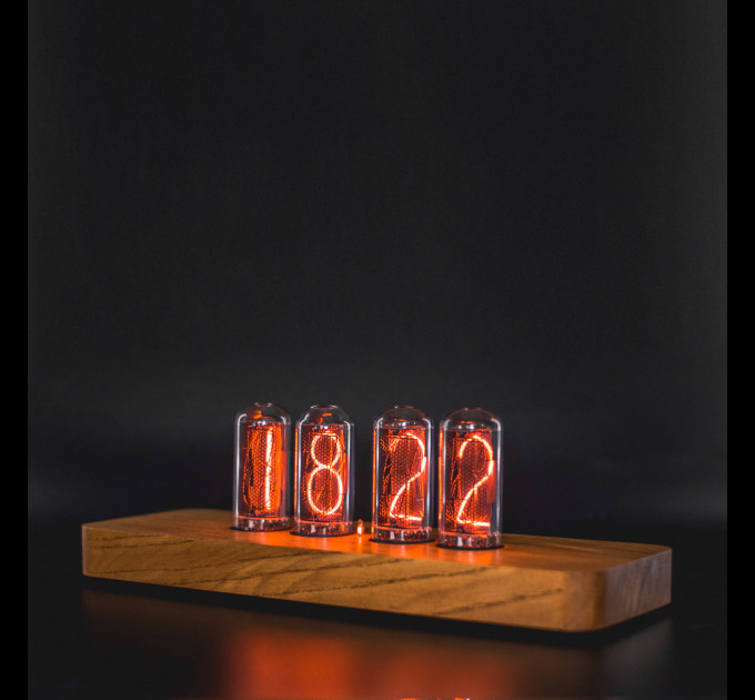 Authentic Nixie Tube Clock with Replaceable IN-18 Nixie Tubes | Motion Sensor Feature | Solid Wood Case | Visual Effects