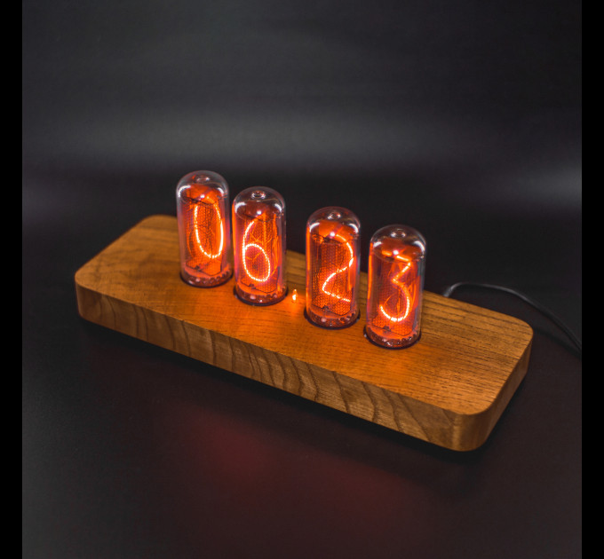 Authentic Nixie Tube Clock with Replaceable IN-18 Nixie Tubes | Motion Sensor Feature | Solid Wood Case | Visual Effects